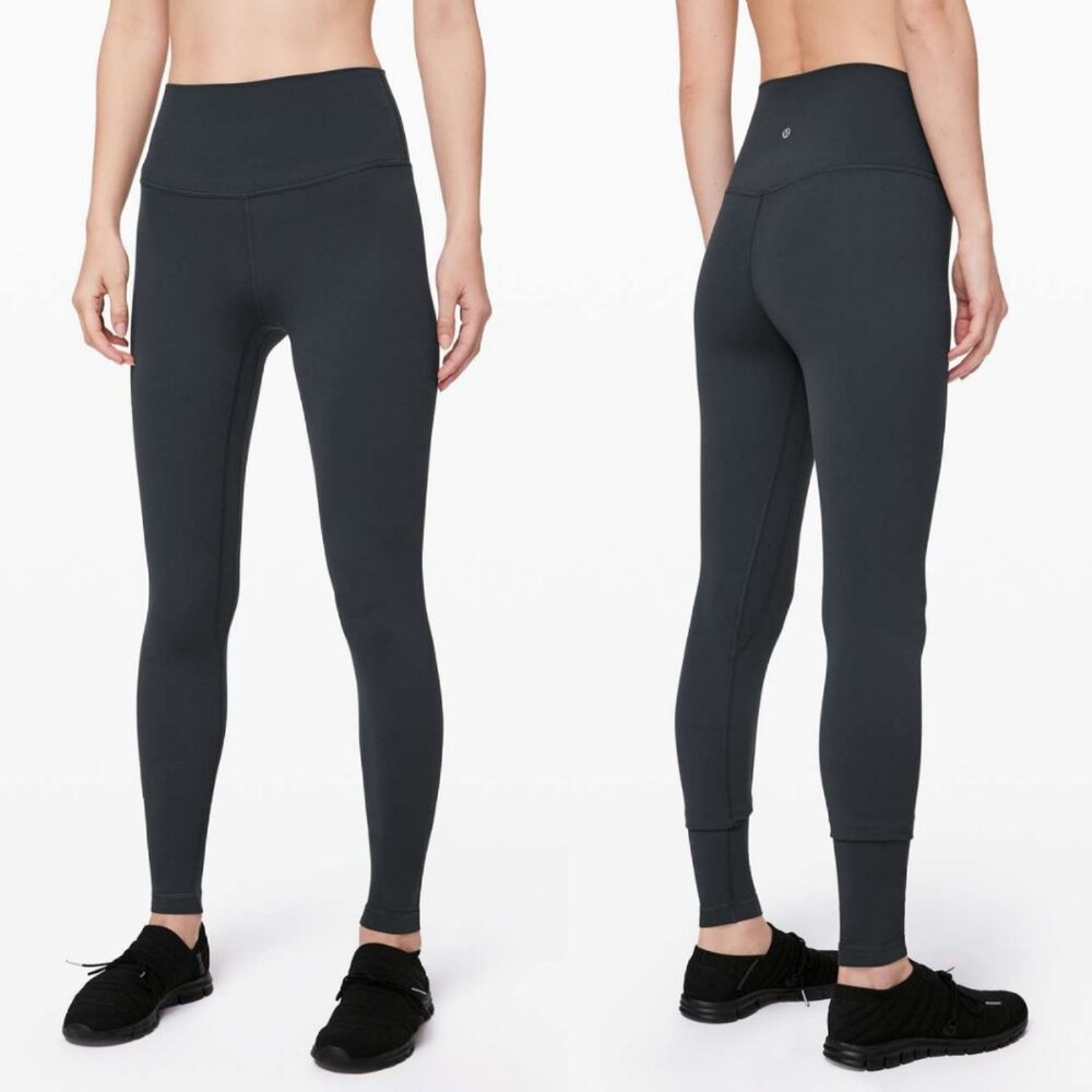 Lululemon Align Pant 28" High Rise Full Length Melanite Dark Grey Yoga Sz 8